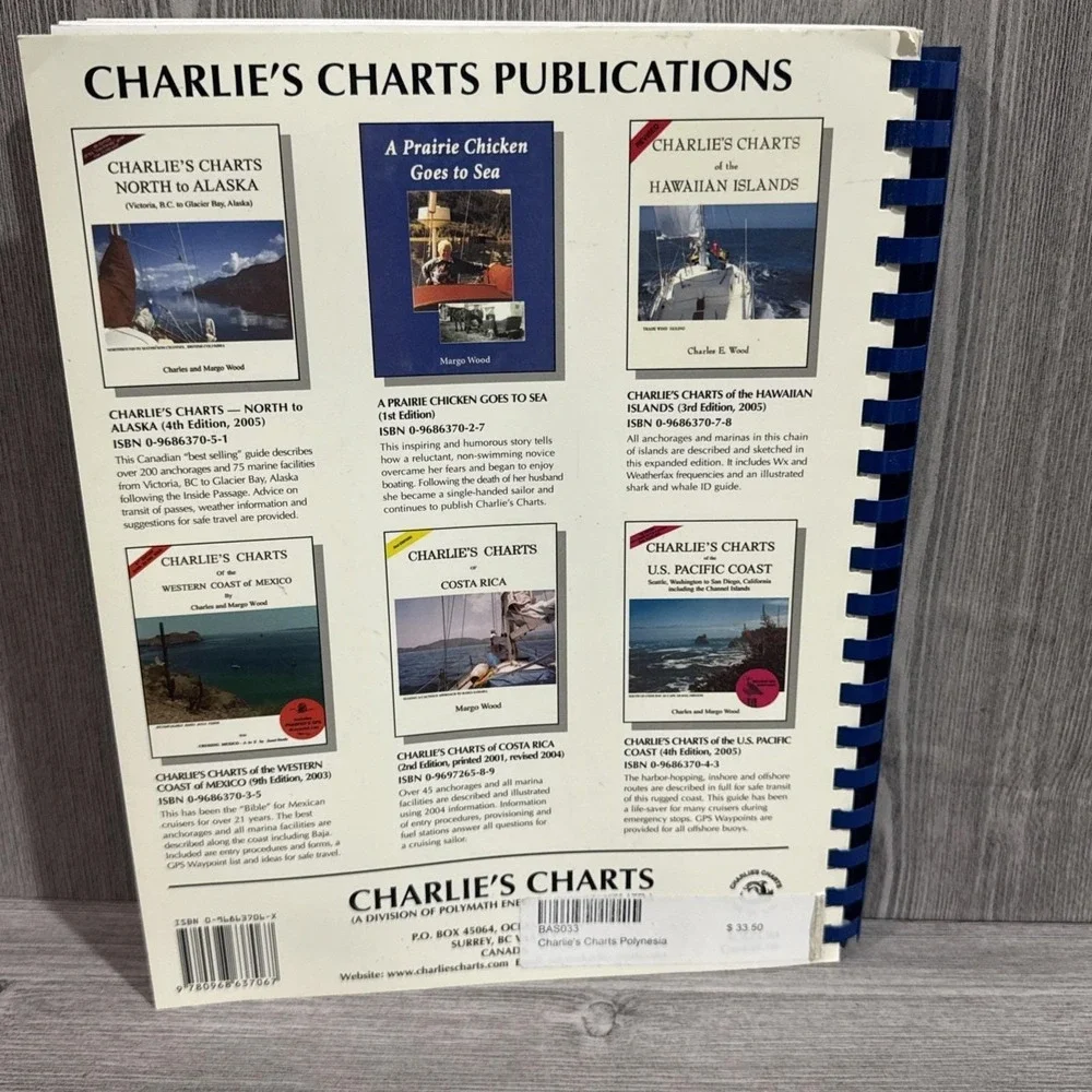 Charlie's Charts of Polynesia : South Pacific East of 165 degrees W long. 2005